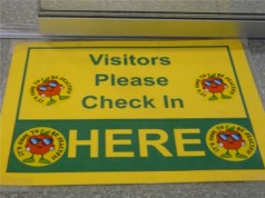 Visitors Please Check In Sign