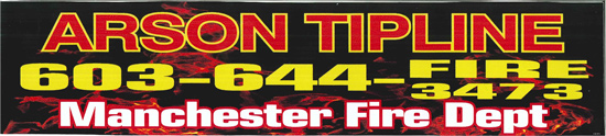 Click the banner for details on the ARSON TIPLINE program