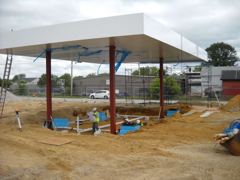 MMC Triangle Fuel Island Installation Construction June 14 2011