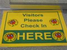 Visitors Please Check In Sign